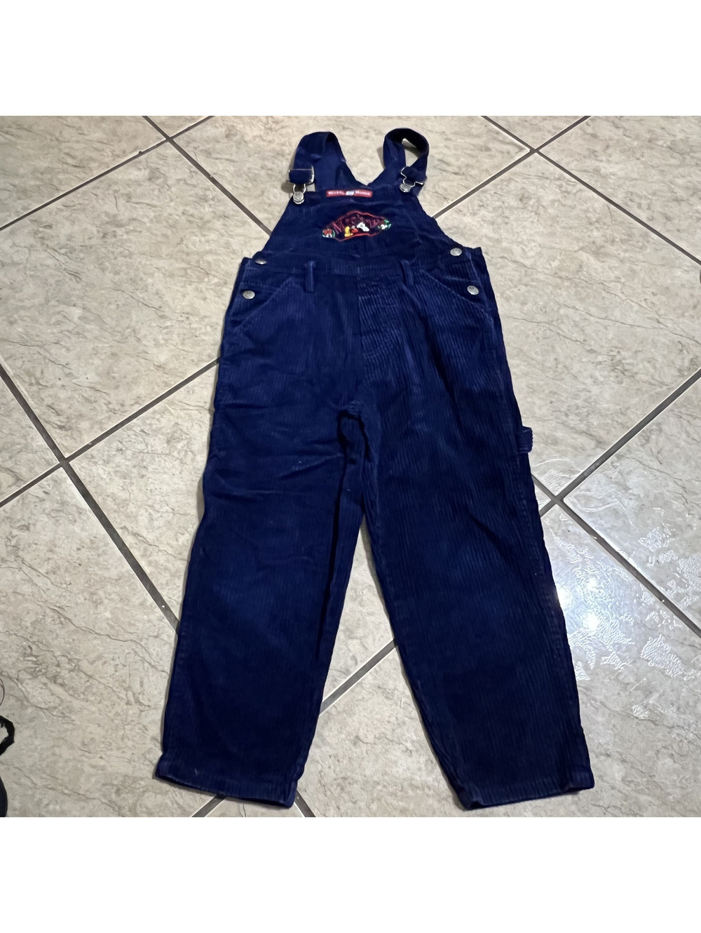Vintage Mickey's Stuff Corduroy Carpenter Overalls Disney Mickey & Minnie Size 7